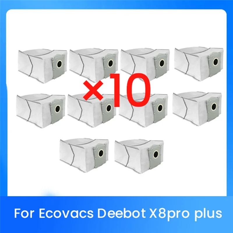 10 قطع من أكياس الغبار لملحقات Ecovacs Deebot X8pro Plus المدمجة لتدوم طويلاً وتعمل بشكل جيد-A58E