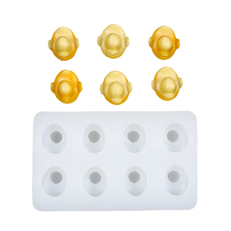 3D Duck Silicone Mold 8-Cavity Cartoon Animal Duck Candle Soap Ornament Clay Mold Fondant Chocolate Candy Cake Decorating