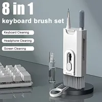 8 in 1 Cleaning Kit Computer Keyboard Cleaner Brush Earphones Cleaning Pen For  Headset IPad Phone Cleaning Tools Keycap Puller