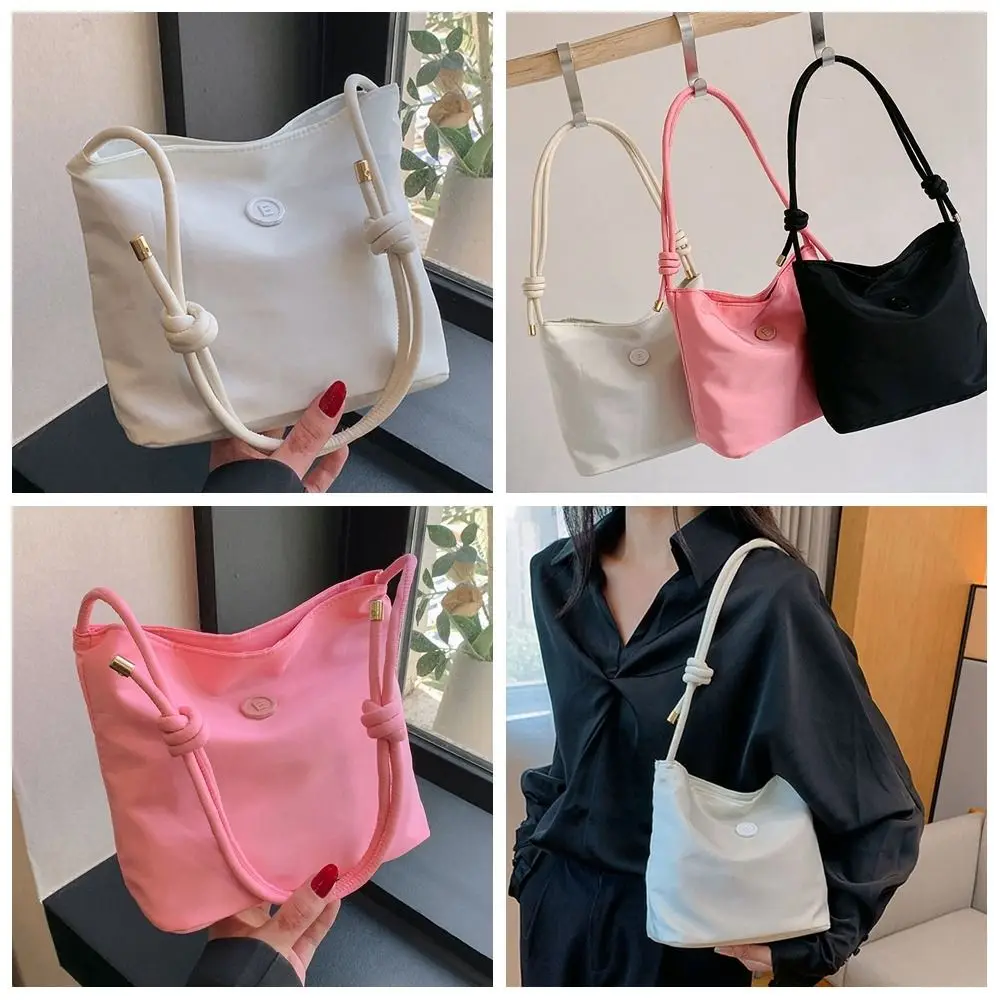 

Korean Style Nylon Handbag Versatile Shoulder Bag All-match Bucket Bag Underarm Bag Large Capacity Dumpling Bag Girls