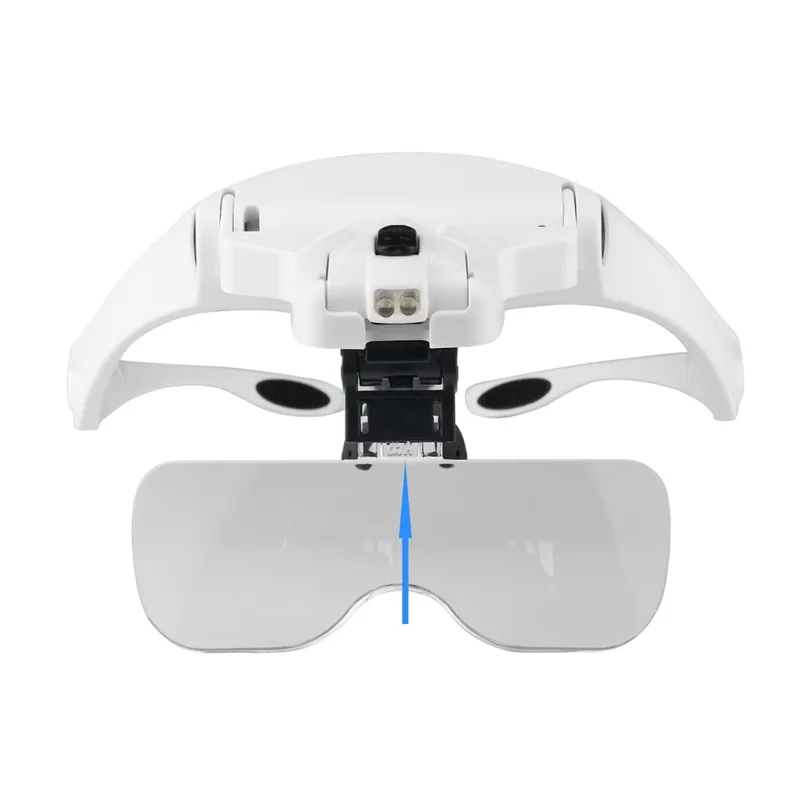 2 LED Light Helmet Magnifier For Eyelash Extensions 1.0X 1.5X 2.0X 2.5X 3.5X Adjustable Reading Illuminated Magnifier