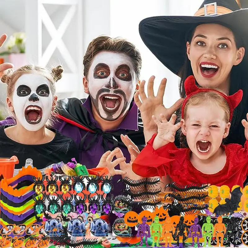 Halloween Party Favors 205 Pieces Halloween Tiny Toys Funny Halloween Party Prize Halloween Party Bags Silicone Halloween Treat