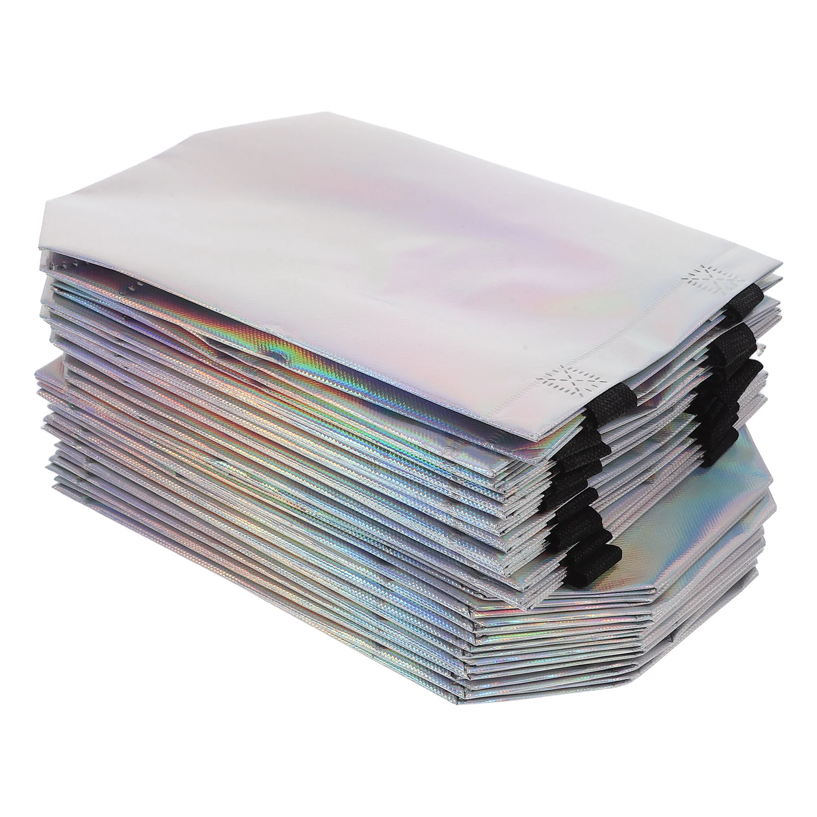 

20 Pcs Gift Bags Non Woven Iridescent Reusable Shopping Grocery Tote Lightweight Present Wrapping Birthday Party Favor