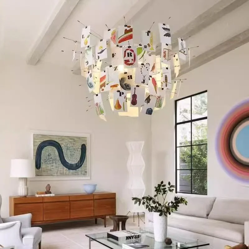 Modern Living Room Art Brochure Card Lights New Designer Creative Bedroom Study