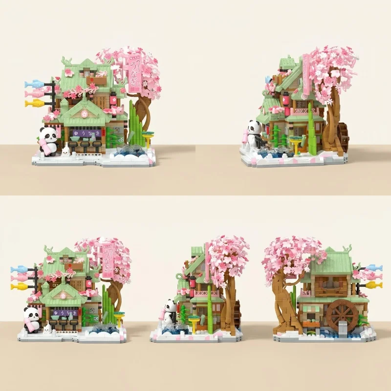 Sakura Tree House & Izakaya Building Blocks, 2-in-1 Japanese