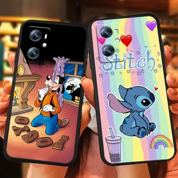 Roztomilý kreslený kryt na telefon s motivem Disney Stitch pro OPPO Reno 7 A96 A40 A58 5 6 Realme GT A74 A78 Neo2 A74 A78 Find X5 X3 X7 X8 Černý 8 nejlepší prodej roztomilý kryt na telefon OPPO - №7