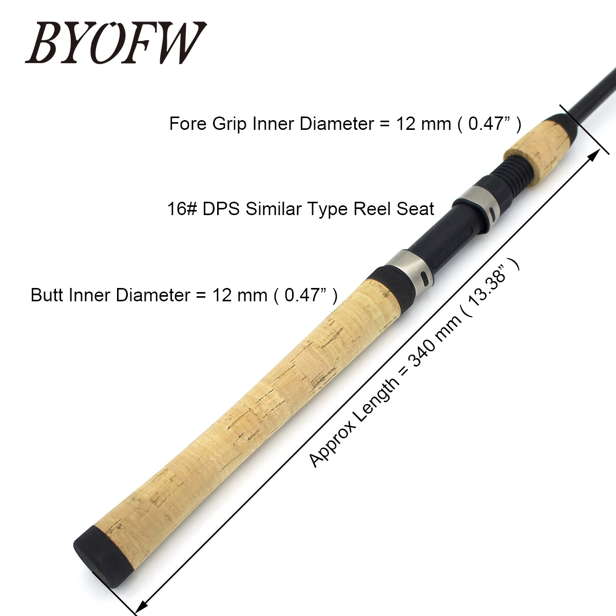 BYOFW Replacement Composite Cork Spinning Fishing Rod Handle Grip With 16# DPS Type Reel Seat For DIY Building Repair