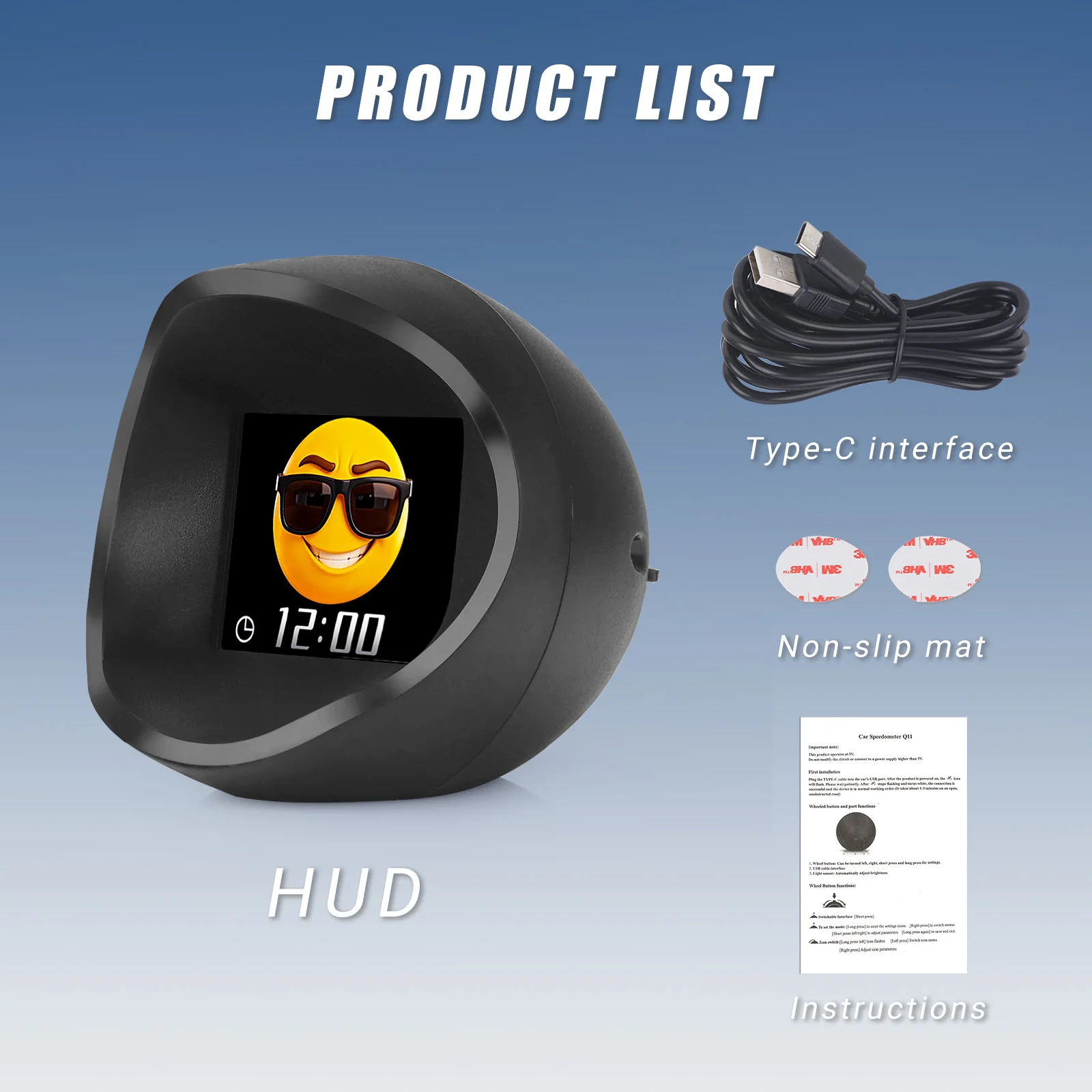 Picture 7: Head-up Display GPS Car HUD Multiple Dynamic Expressions Vehicle Speed/Mileage/Altitude/Clock/Speedometer For Universal All Car