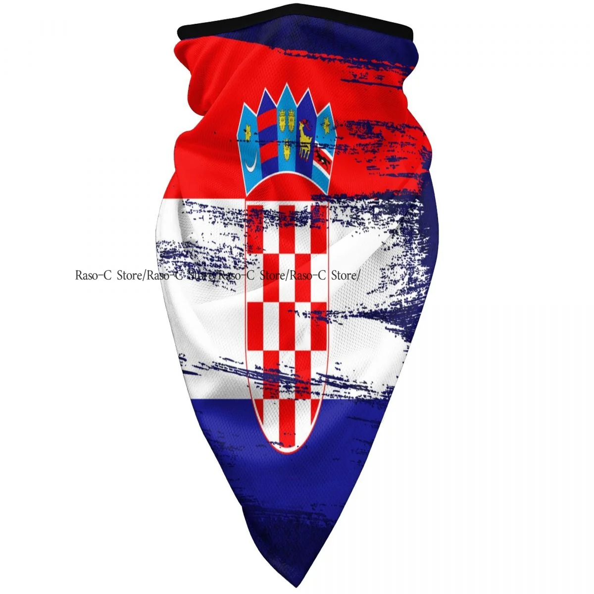 Máscara de seda de hielo para bicicleta, media cara, pasamontañas, protección solar UV, bandera de Croacia Grunge, deporte al aire libre, ciclismo, bufanda a prueba de viento