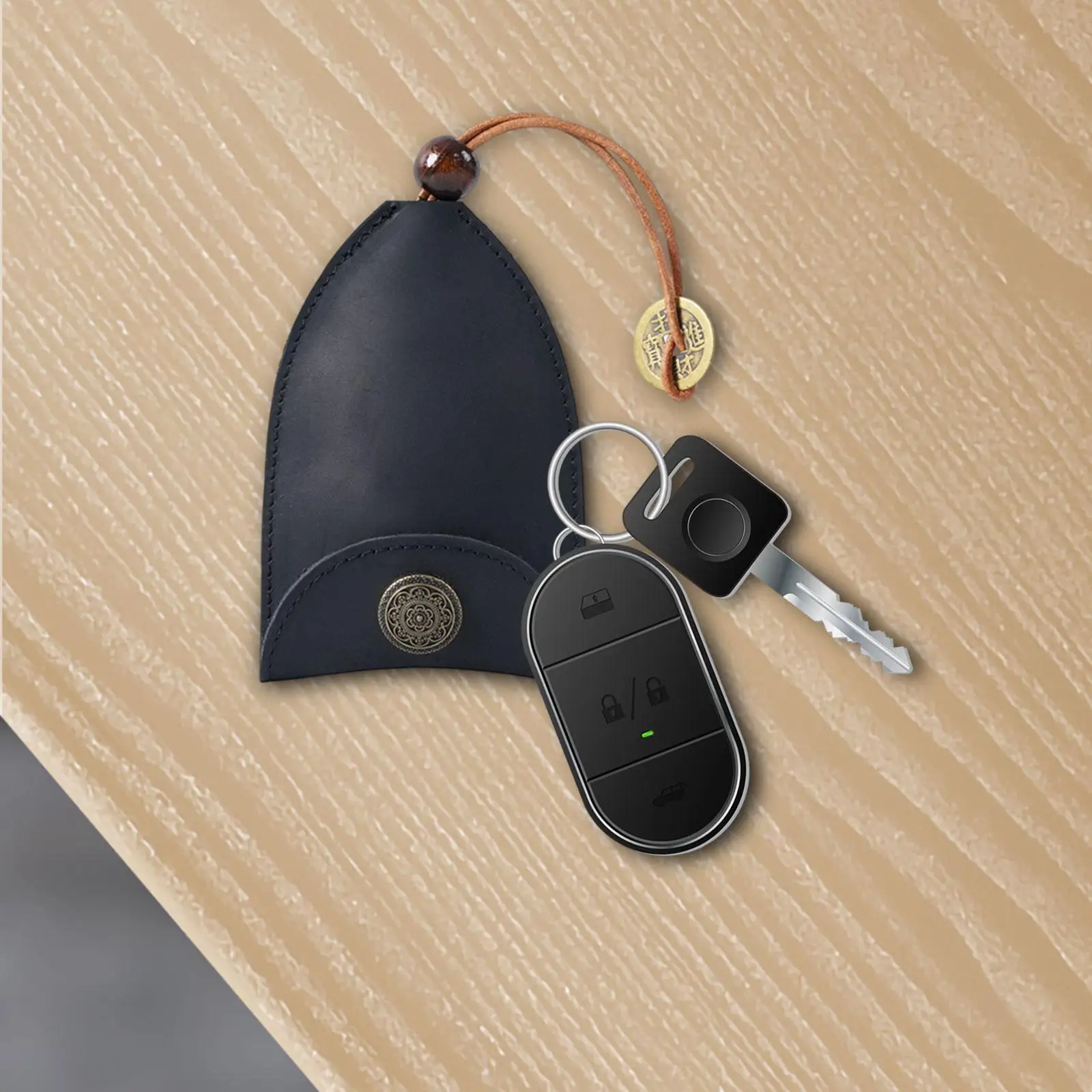 Multifunction Car Key Holder PU Leather Pendant for Business Men Women