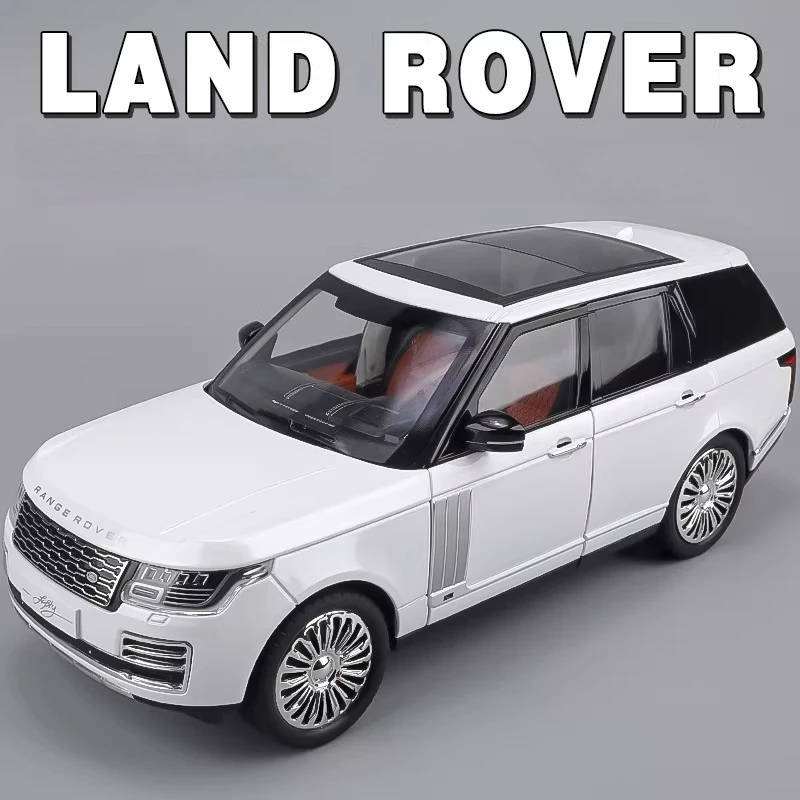 1:18 Schaal Land Range Rover Defender Model Auto Speelgoed Legering Diecast Terreinwagens Geluid Licht Deuren Geopend Pull Back voor Kinderen