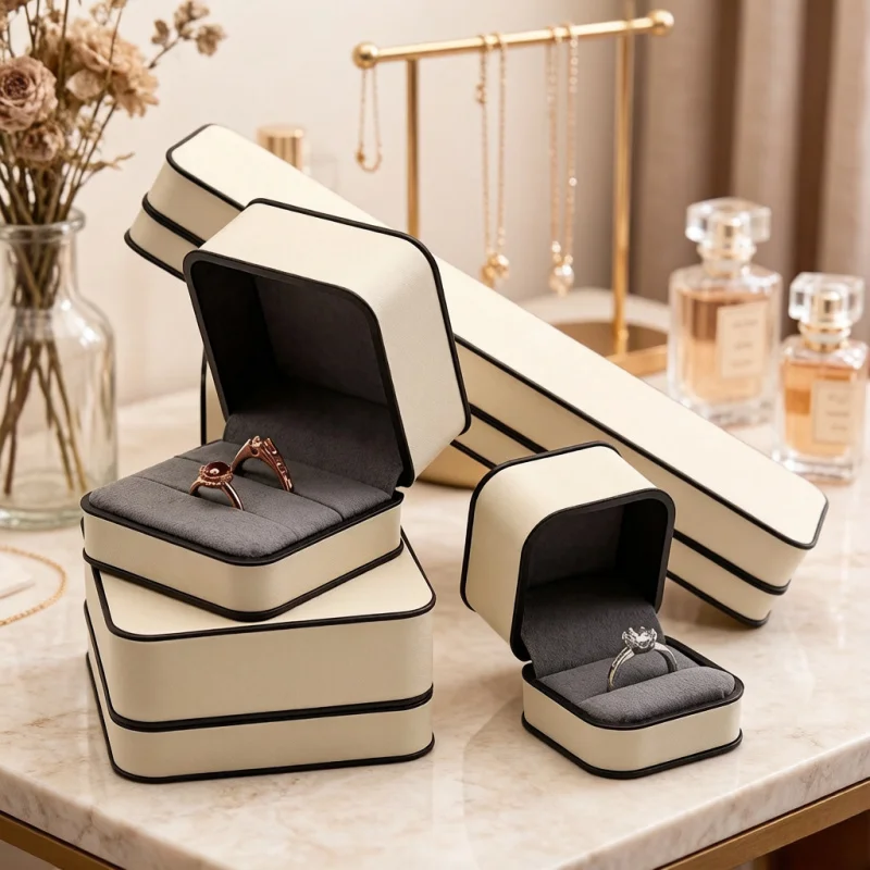 

Jewelry Box Set, High-End Storage Case for Ring Earring Necklace & Bracelet, Diamond Ring Box Organizer