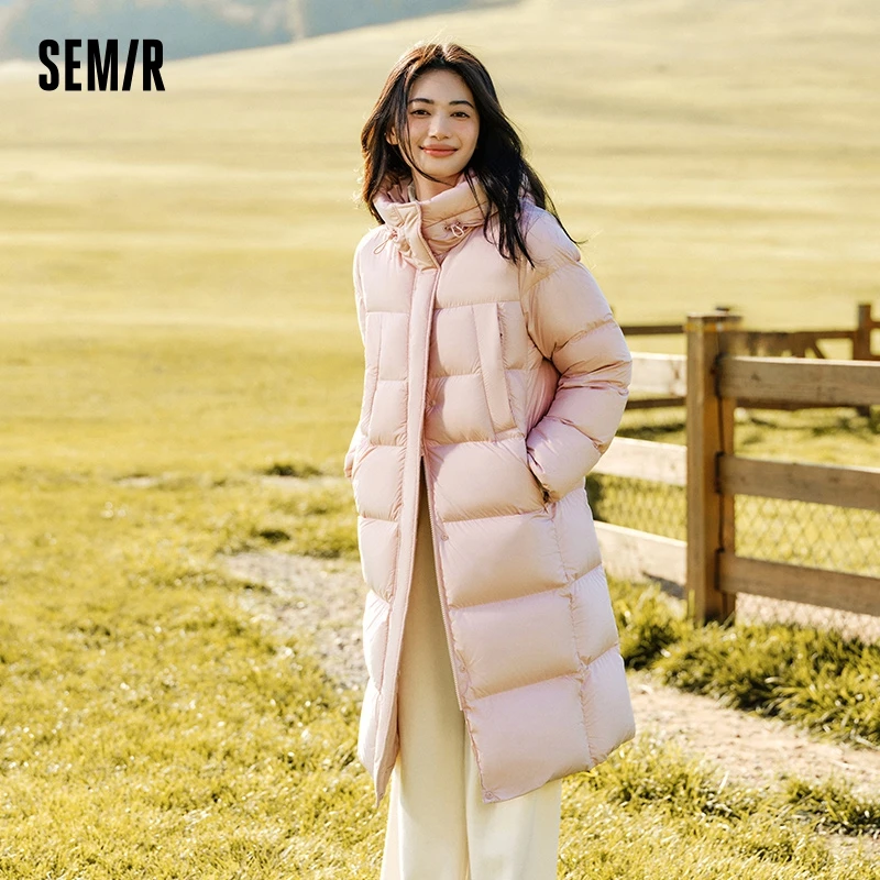 Semir-Chaqueta de plumón para mujer, abrigo largo con capucha, versátil, a prueba de tres capas, holgado, sencillo, 2024