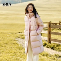 Semir Down Jacket Women Long Length Waterproof Coat 2026 Fashion Winter New Loose Hooded Coat Simple Down Jacket Woman 2