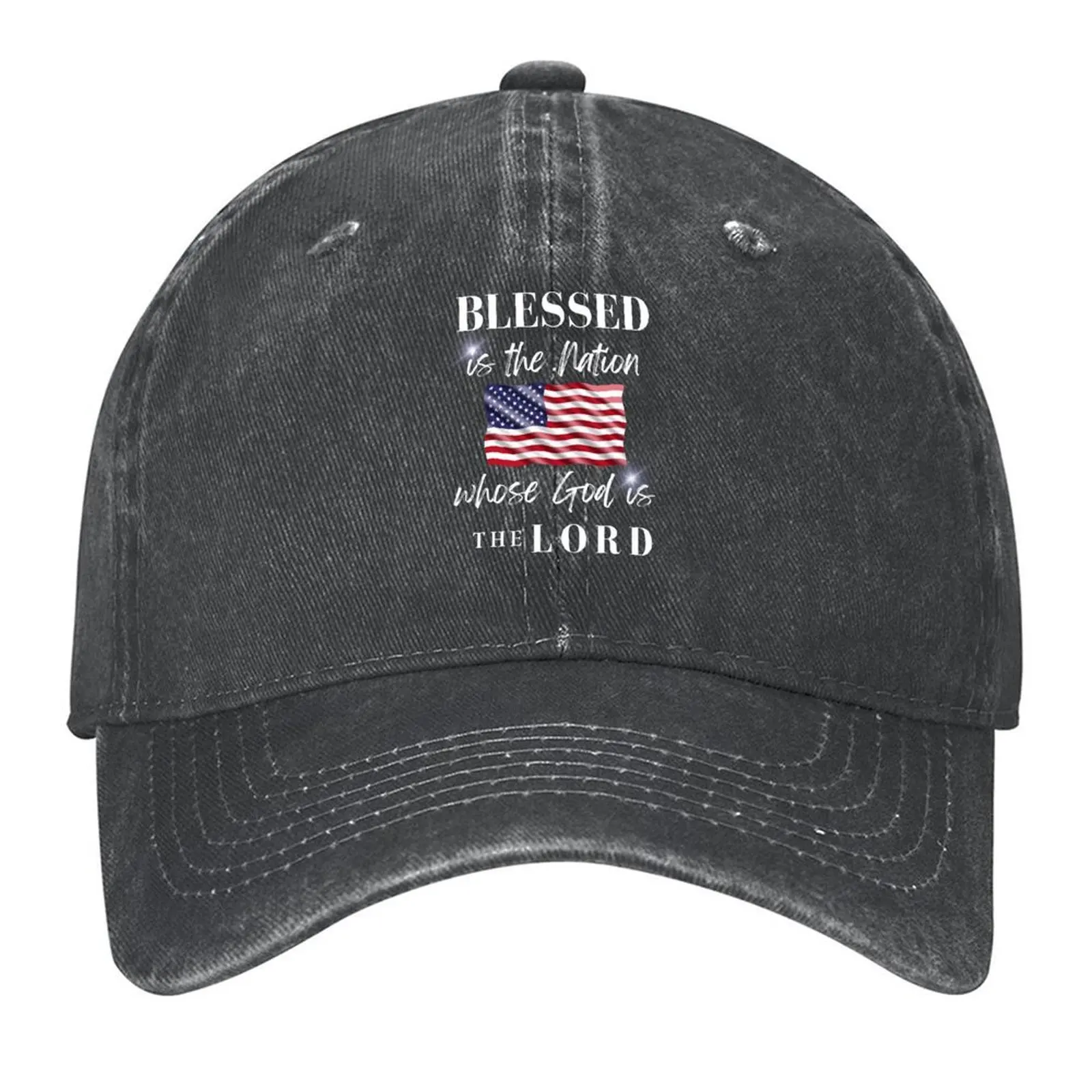 

Blessed is the Nation Whose God is The LORD Baseball Cap Luxury man cap Hip Hop black western Hat Golf Women Men's