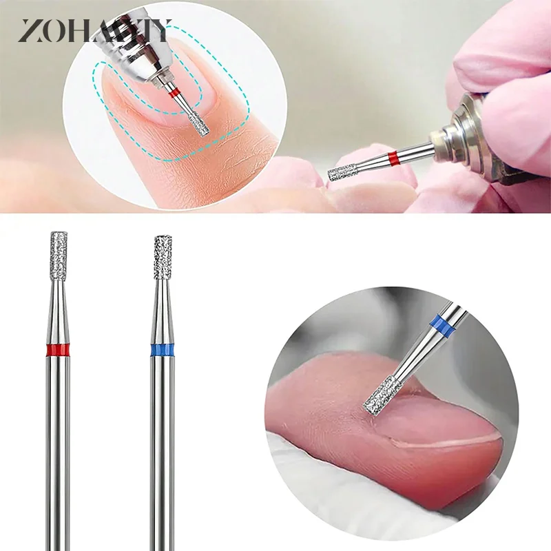 2 pezzi punte per trapano per unghie macchina Pedicure Manicure strumenti per la pulizia della cuticola del piede lima per unghie testa di molatura accessori per strumenti per Nail Art smalto