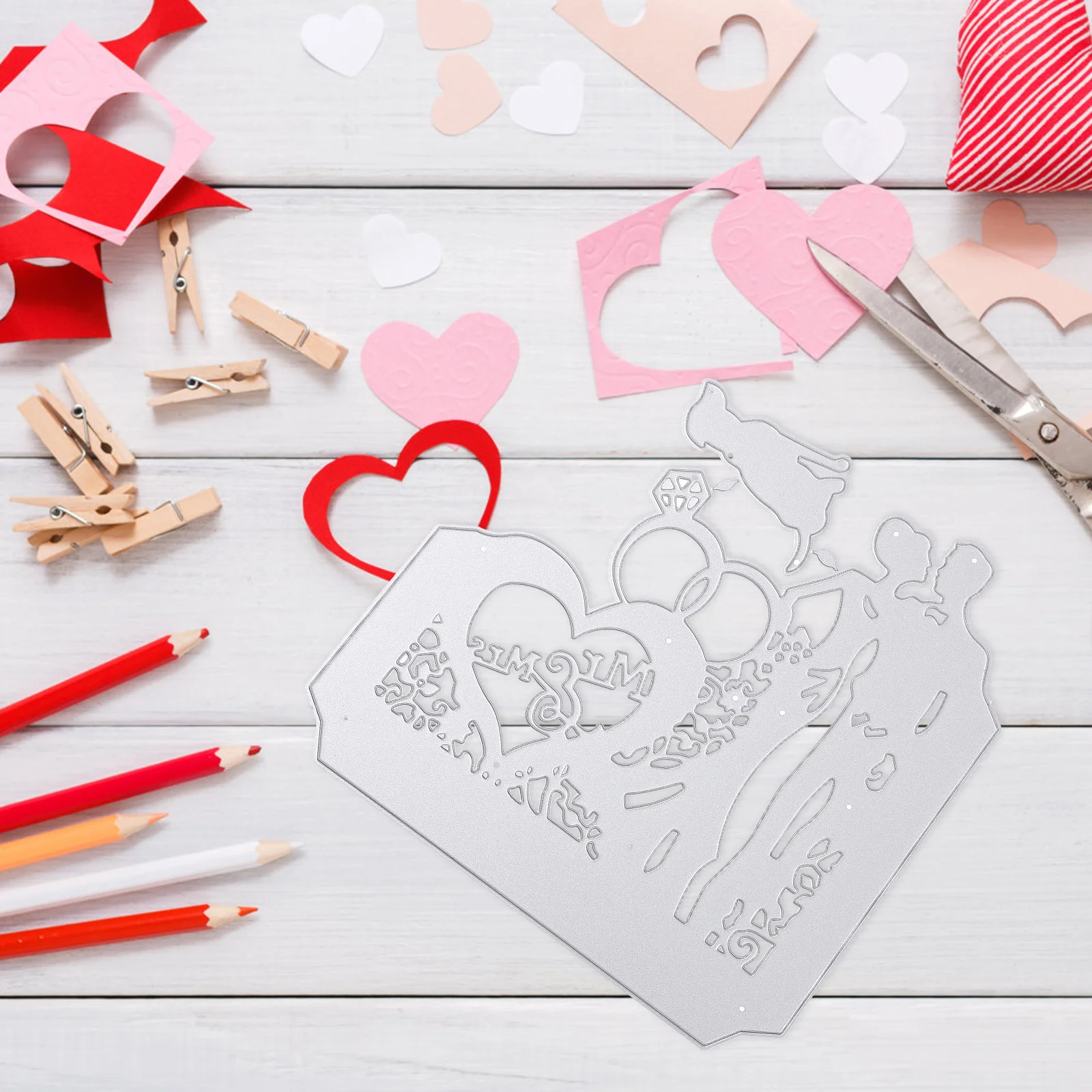 

Wedding Card DIY Cutting Die High Carbon Steel Embossing Mold for Scrapbooking Paper Crafts Valentines Decorations