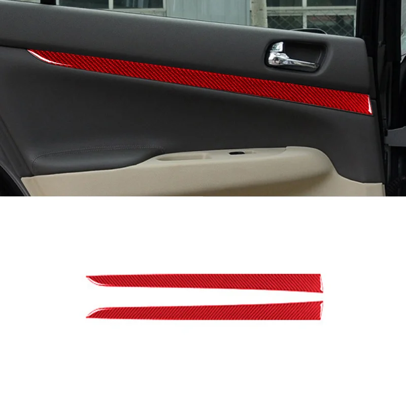 

Car Rear Door Trim Strip Sticker Decal Carbon Fiber Interior Cover for Infiniti G37 2010 2011 2012 2013 Car Accessories