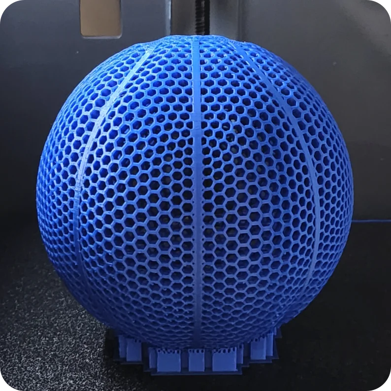 Sting3D 3D printed basketball with a 175mm PLA filament