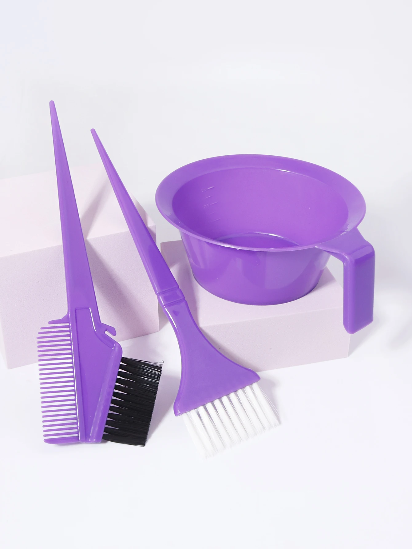 مجموعة صبغ الشعر مكونة من 3 قطع، فرشاة صبغ الشعر الاحترافية، وعاء صبغ الشعر، مناسب لصالونات الشعر، خاص للشعر المستعار الحقيقي