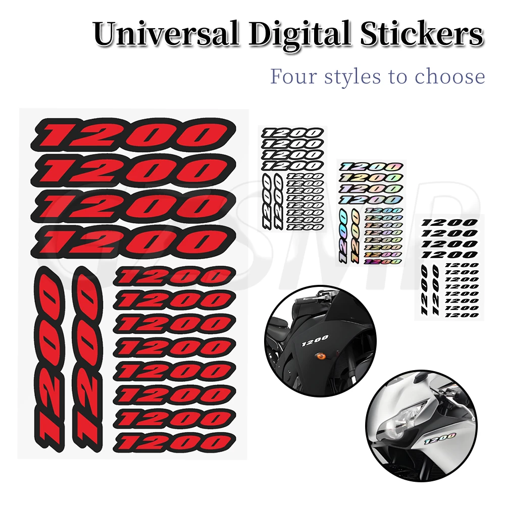 

Motorcycle Stickers Number 1200 Universal Emblem Decals Fit for TRIUMPH Harley Ducati Aprilia Honda R 1200 GS