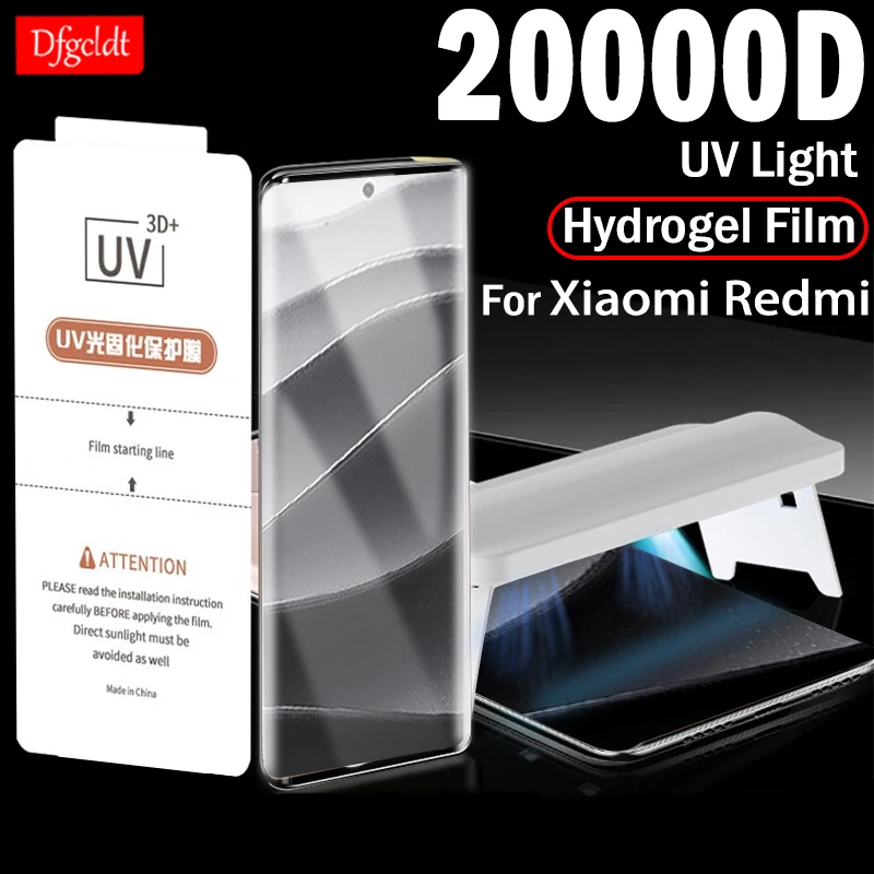 

1-2Piece UV Light Curing Hydrogel Film for Xiaomi Redmi Note 14 13 Pro Plus 4G 5G Screen Protector for Poco X7 Protective Film