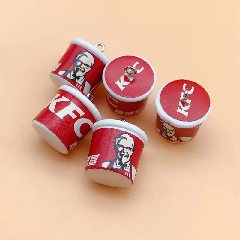 10pcs/Lot Resin 3D Food Hamburg French Fries Charms For Bracelets Earring Jewelry Making DIY Craft Pendants