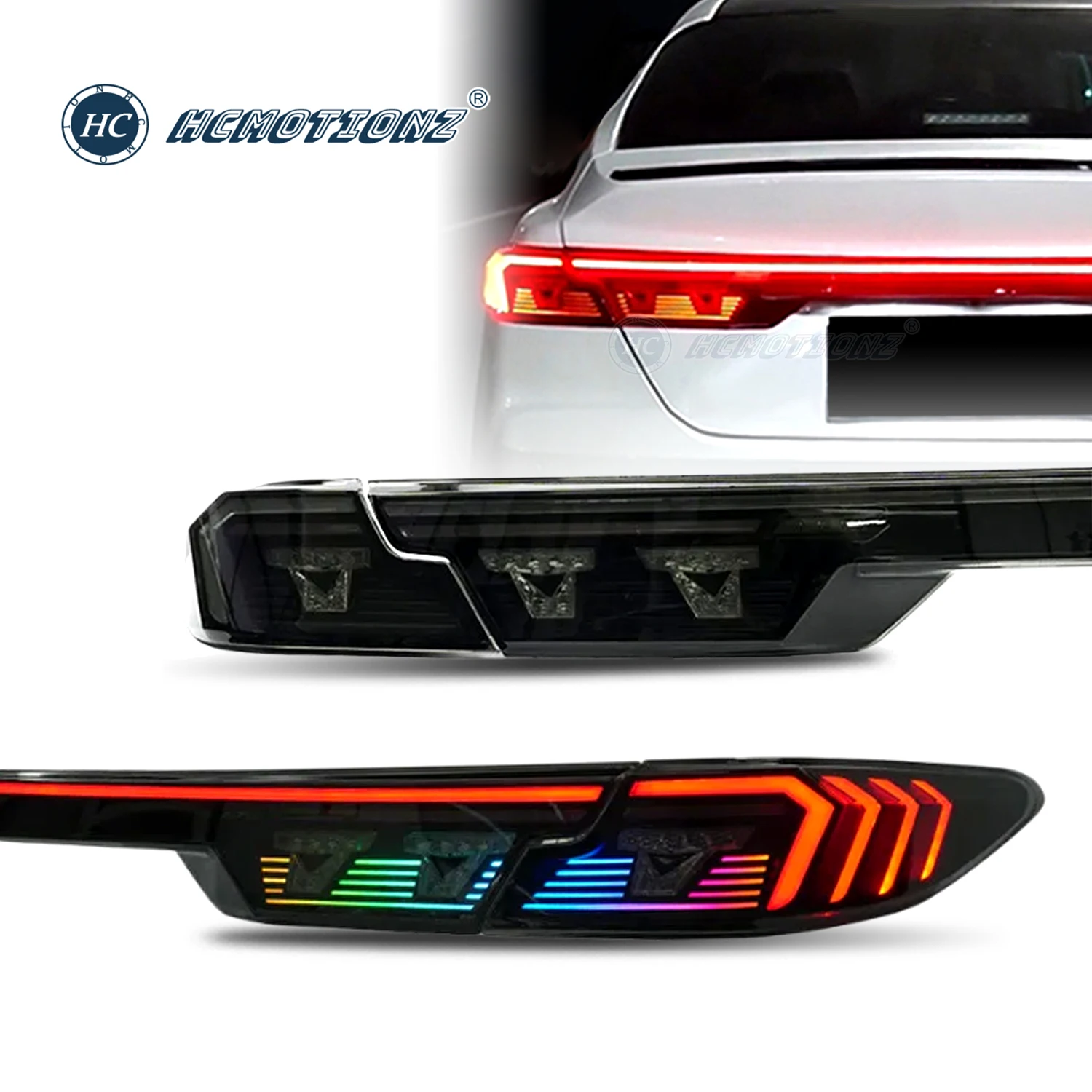 

HCMOTIONZ LED Taillights for Camry 2025 Accessories RGB Animation Variable LE SE XLE XSE 9th Gen Accessories Xv80 Rear Lamps