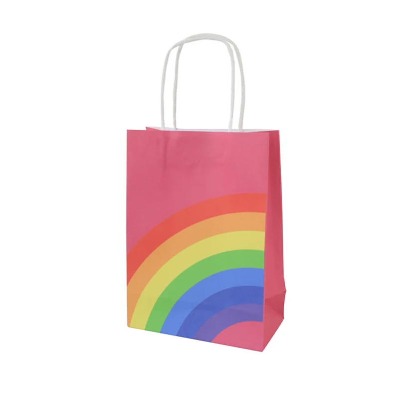 8/16 stücke Kraft Papier Geschenk Taschen Regenbogen Hochzeit Gunsten Candy Box Cookie Verpackung Handtasche Weihnachten Geburtstag Hochzeit Party liefert – Detail 11