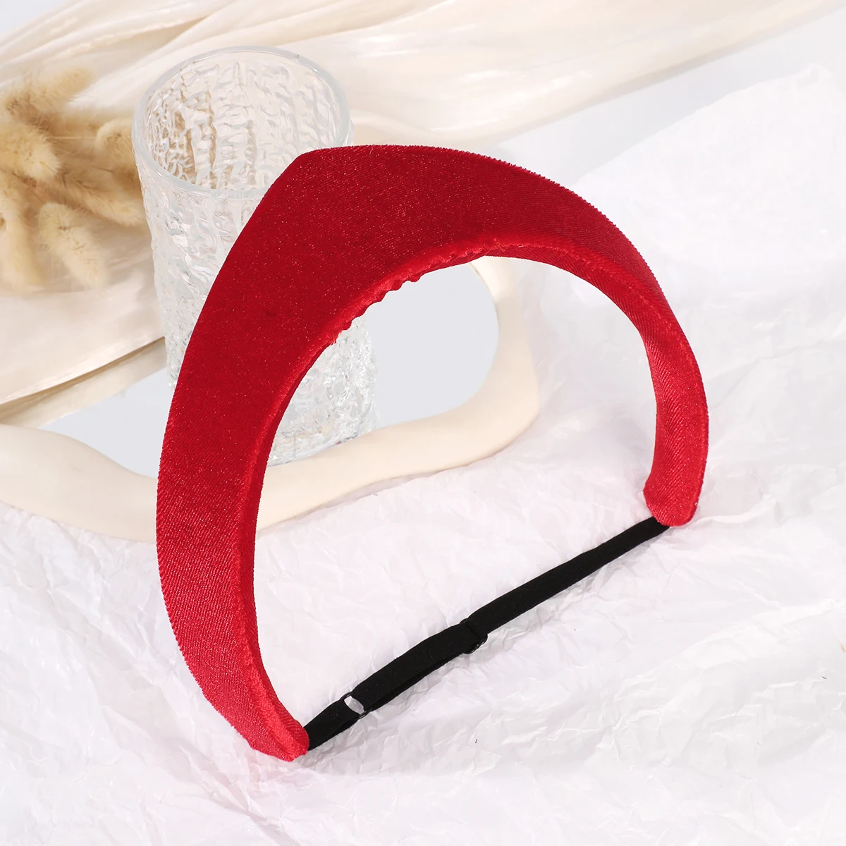 AWAYTR Fluwelen Sponskroon Haarband Klassieke stoffen haarhoepel Elastische Kokoshnik hoofdband Haaraccessoires Festival haarband - afbeelding 1