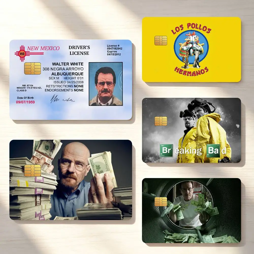Movie B-Breaking Bad Los Pollos Hermanos Credit Card Skin Stickers For Bank Bus Metro Cards Waterproof Anti-Scratch Gift 4PCS