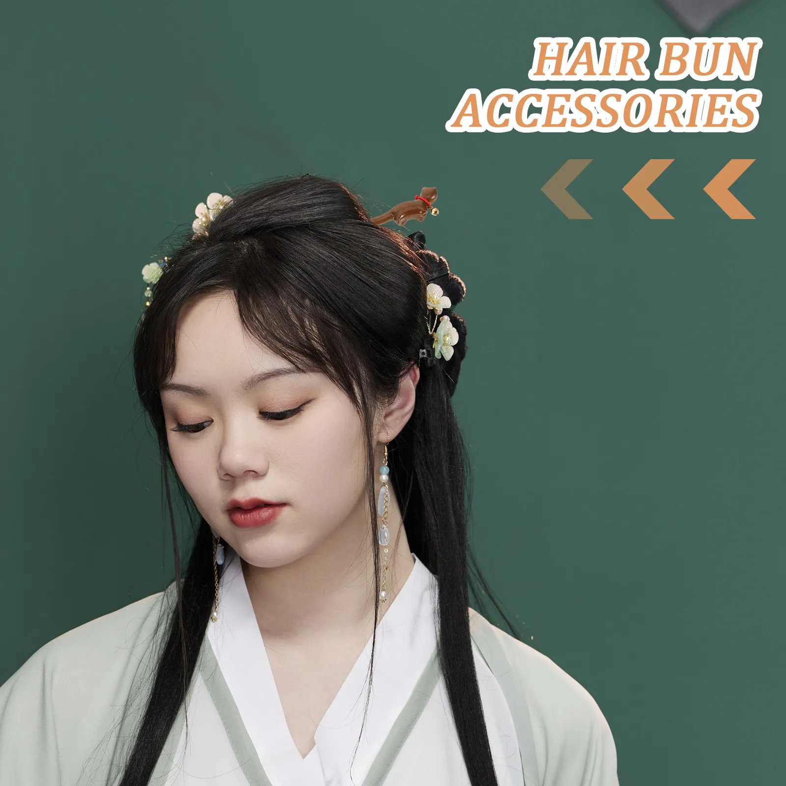 

Элегантная винтажная деревянная заколка-палочка для волос с кошачьим колокольчиком для женщин и девочек-подростков, аксессуар для прически-пучка, для создания образа в торжественных условиях, идея подарка