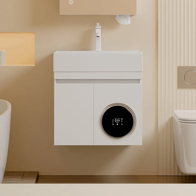 

Washing and drying integrated bathroom Washing machine Mini small apartment table Deepened washbasin