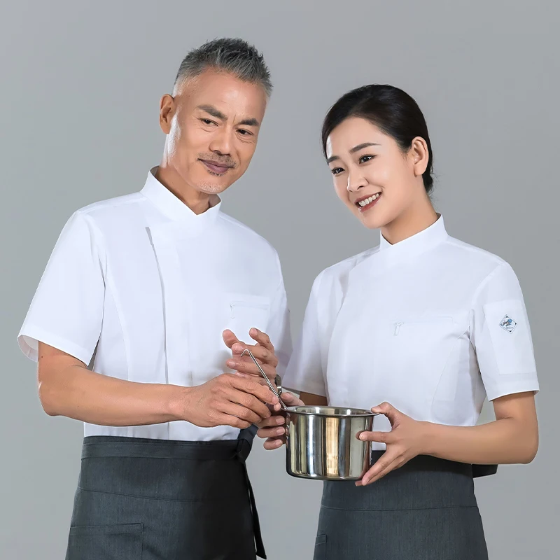 Pizza Chef giacche ristorante manica corta camicia da cucina panetteria cucina cuoco uniforme Hotel Cater tuta sala da pranzo abbigliamento