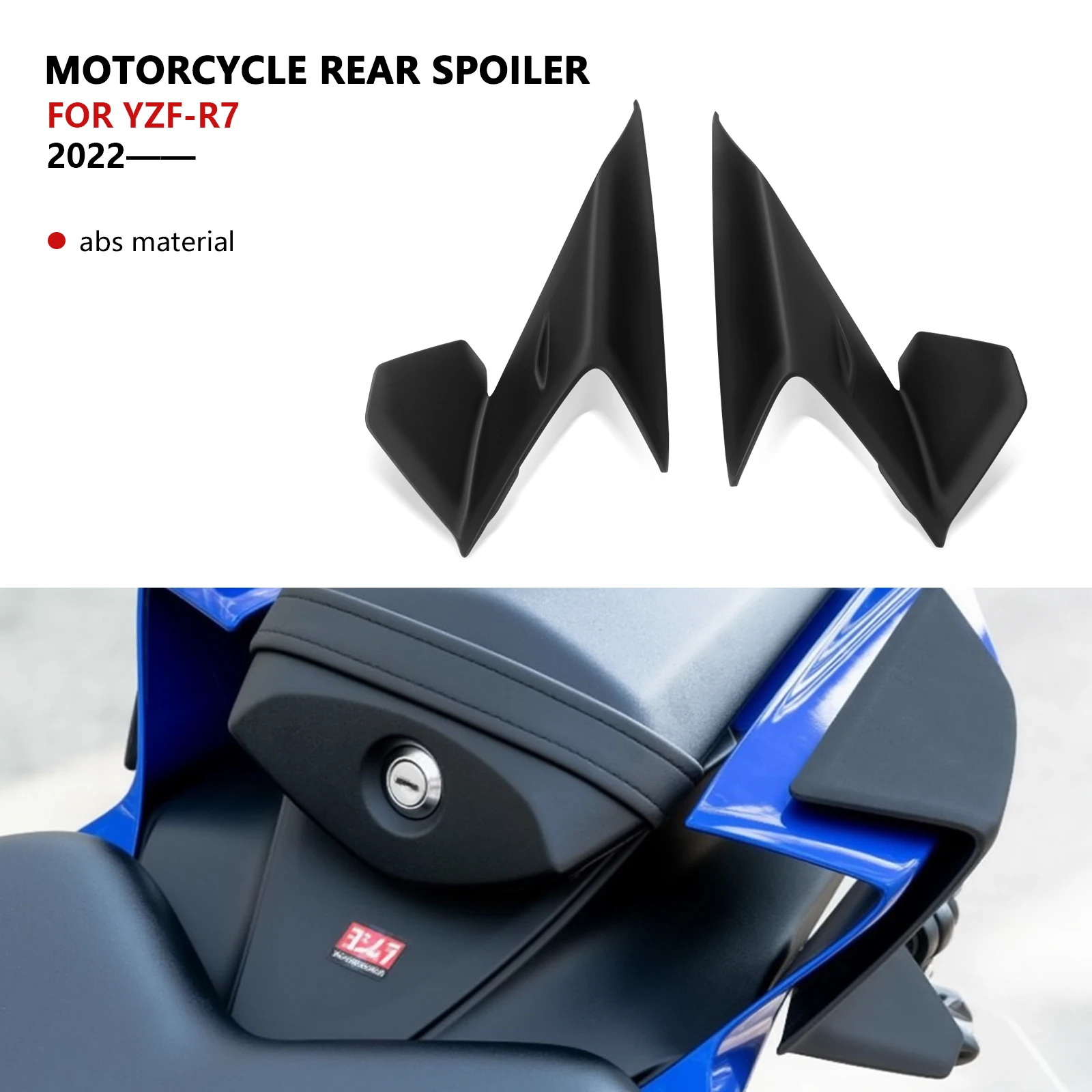 

New motorcycle accessories downforce naked spoiler fixed wing fairing tail deflector For YZF-R7 YZFR7 2022 2023 2024 2025