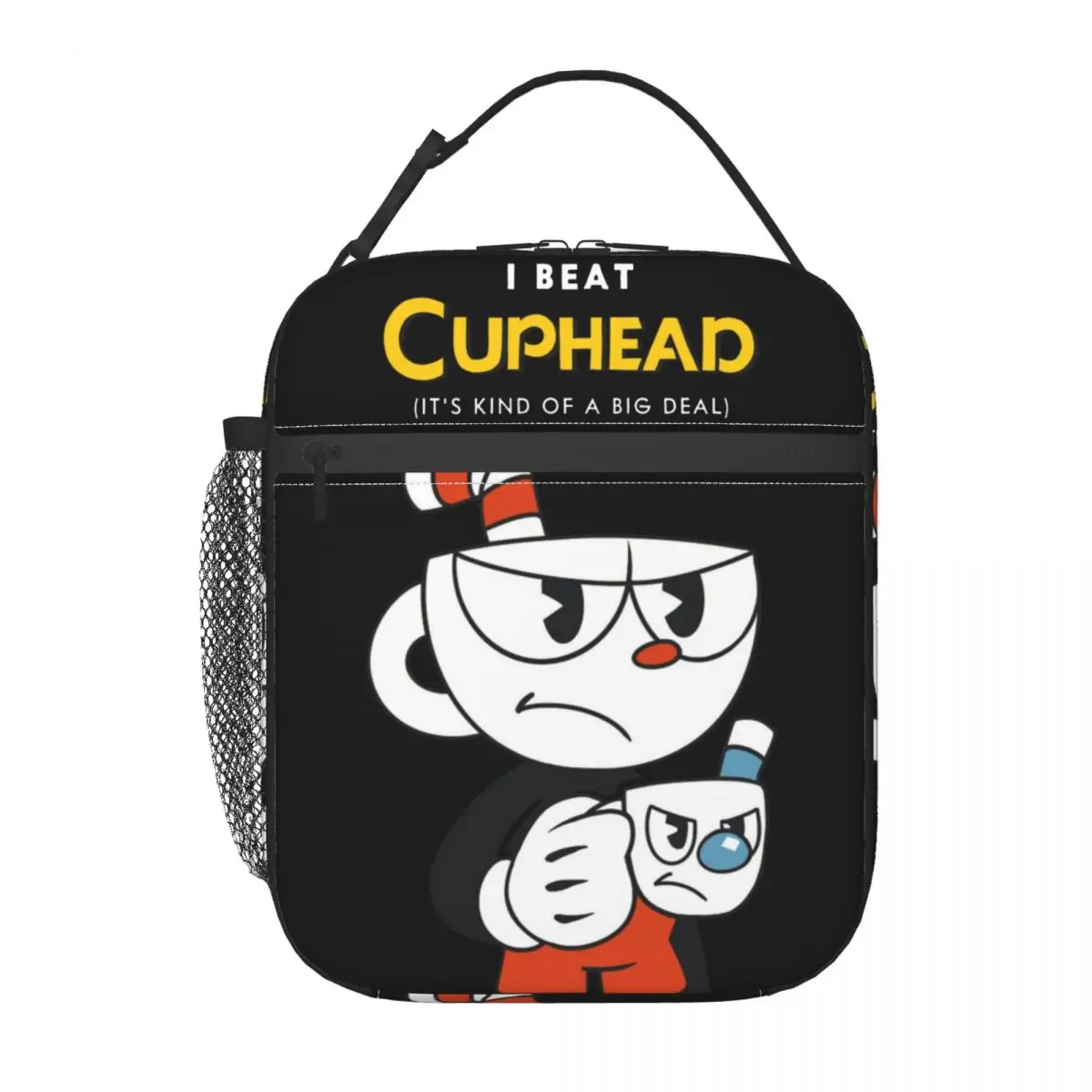 Cuphead And Mugman Angry Accessories Insulated Lunch Bags For School Food Storage Bag Portable Thermal Cooler Lunch Boxes