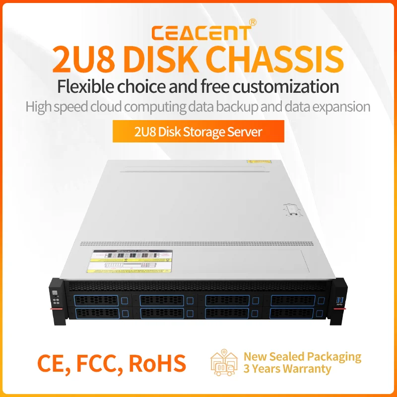 

SV3-R208-9D4S4U Стойка-серверный корпус 2U, 8x 3,5-дюймовый лоток для жесткого диска 12G SAS/SATA*4 и PCIe4.0 NVMe, поддержка настройки