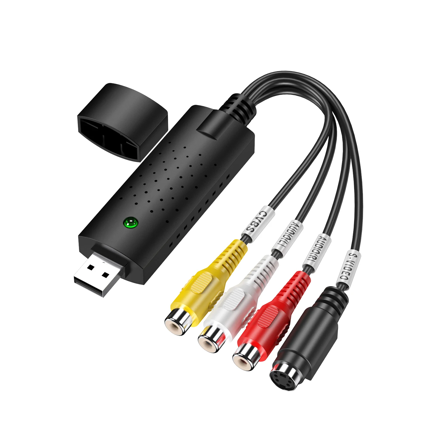 RCA Video Capture Card-Convert RCA AV Signal to USB for PC Compatible with Set-Top Box DV Camcorder Microscope