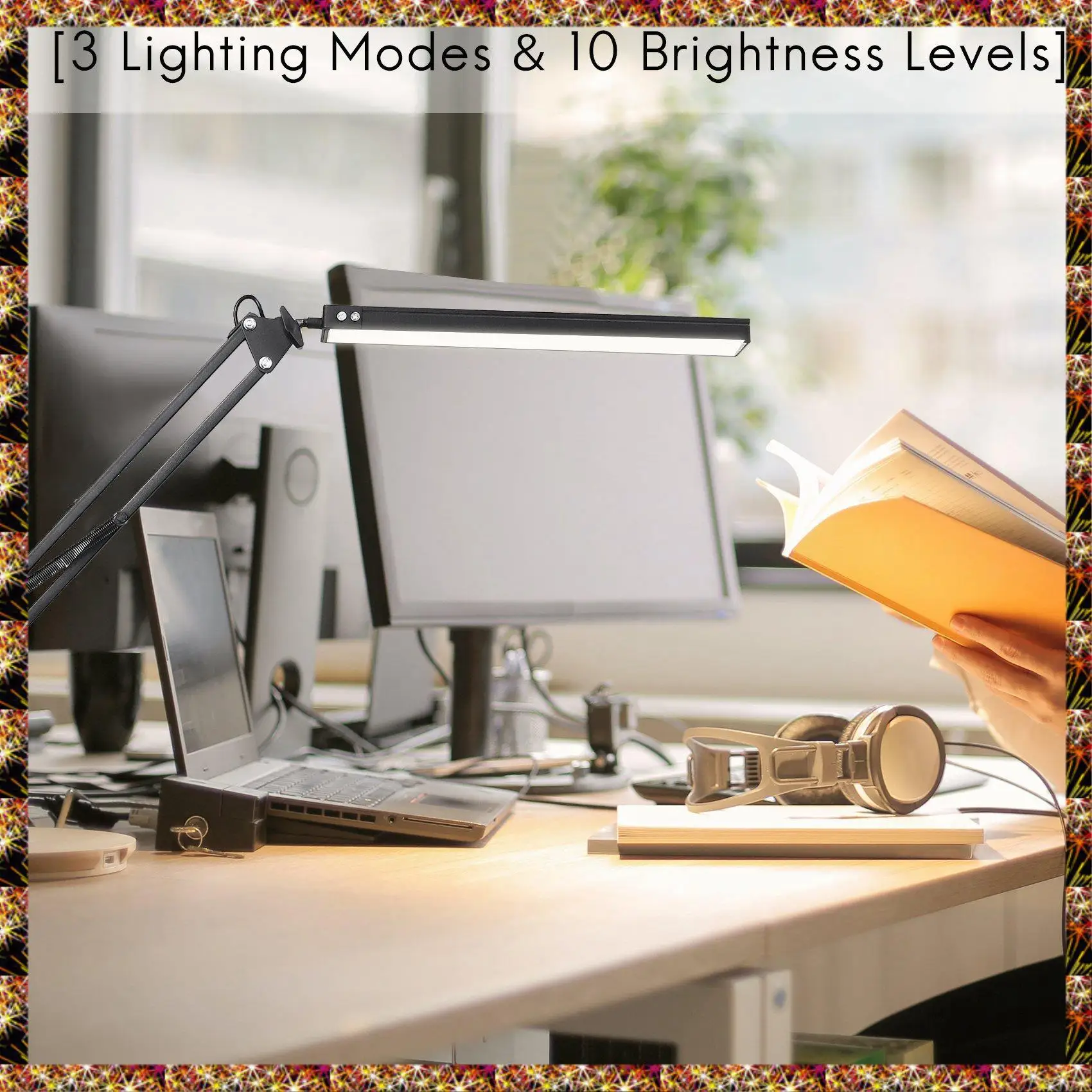 BTCL LED Desk Lamp With Clamp,Adjustable Swing Arm Desk Lamp,Modern Architect Table Lamp For Study/Reading/Office/Work(Black)
