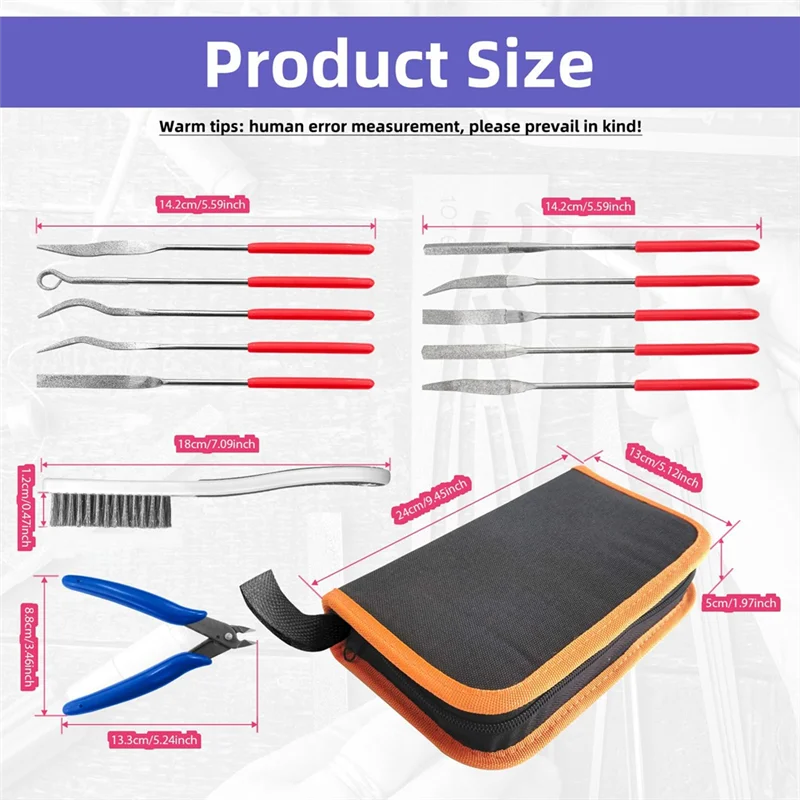 LICE-мини-алмазный напильник, набор из 10 предметов, 3X140 мм, игольчатый напильник, прецизионные инструменты для ювелирных изделий, деревообработки, сделай сам