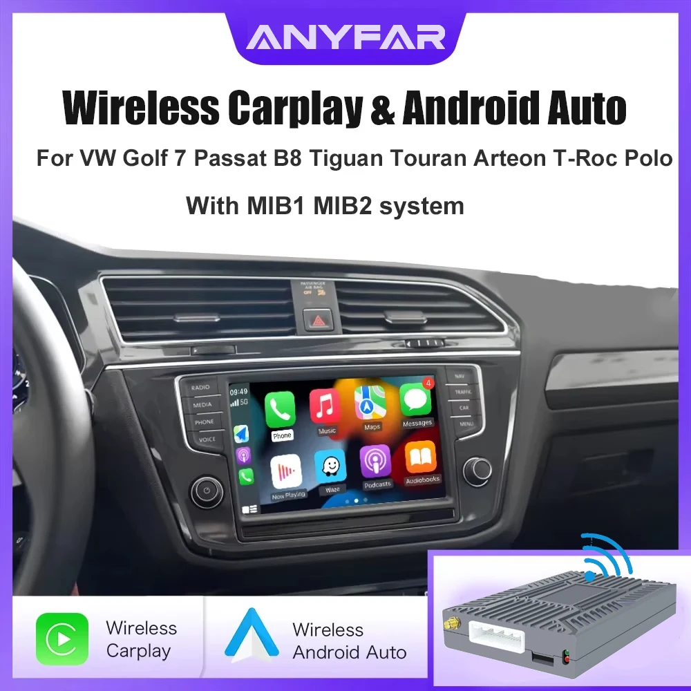 Wireless Carplay Android Auto for Volkswagen Golf7 Tiguan Passat B8 Teramont Polo Arteon Tiguan T-Roc MIB Support Can
