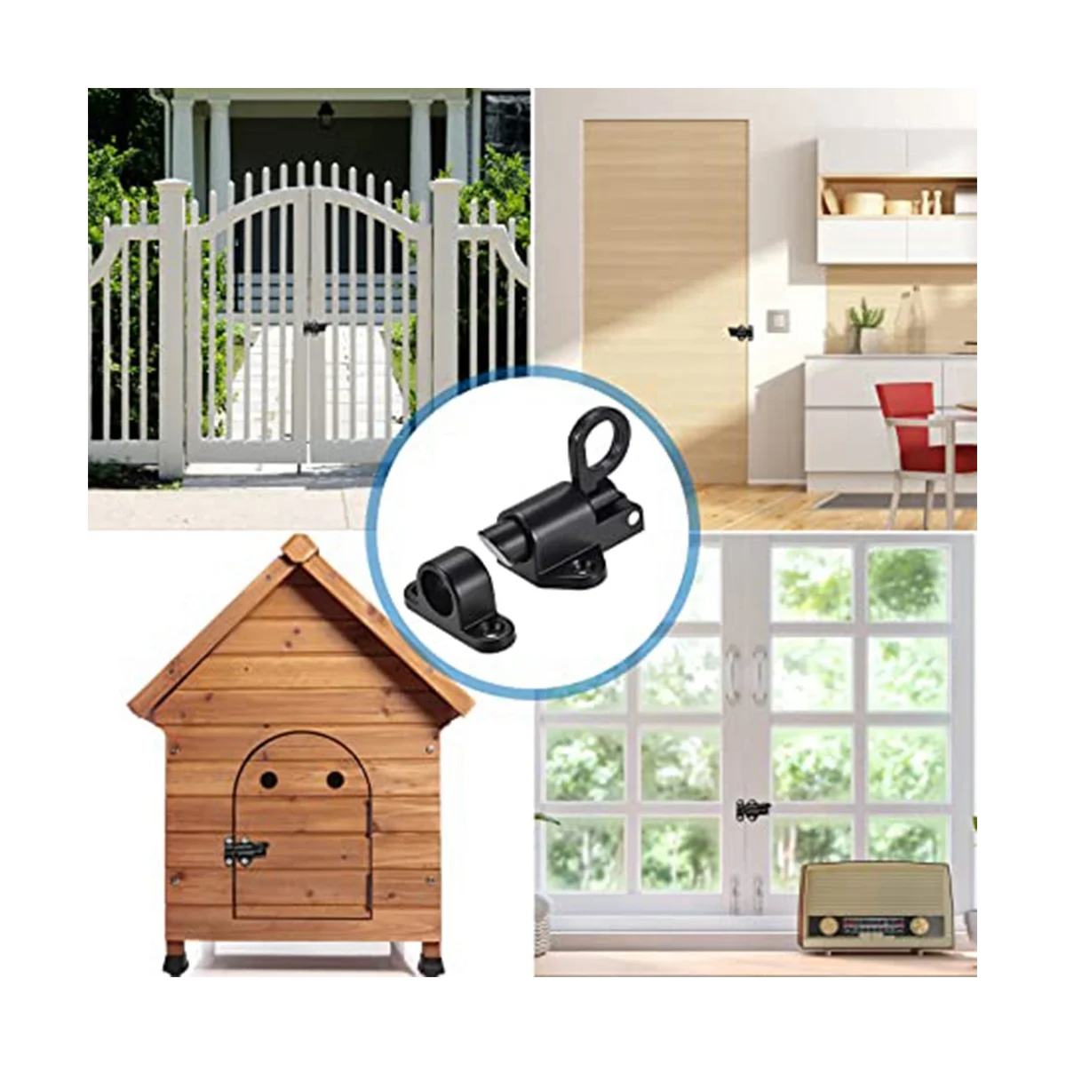 Automatic Deadbolt Lock, Door Lock, 3 Pcs with Screw Spring Lock for Windows, Wooden Doors, Cabinet Doors, Garden Doors