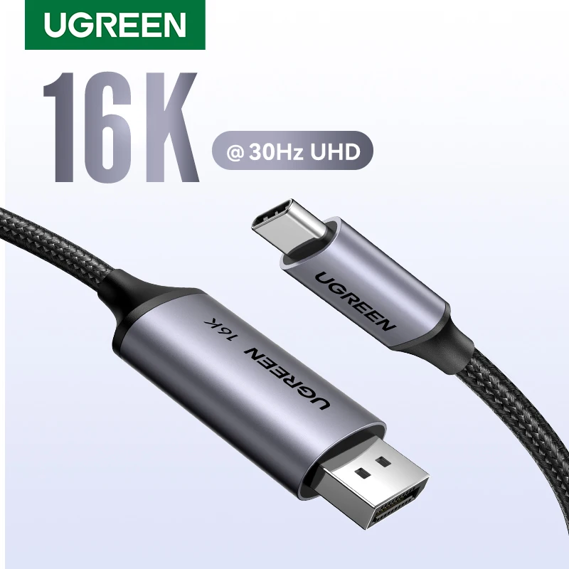 UGREEN USB C에서 16K 디스플레이 포트 2.1, 맥북 프로/에어용, 6K @ 30Hz, 8K @ 60Hz 썬더볼트 3/4, 40Gbps C 타입에서 16K DP 2.1 비디오 케이블