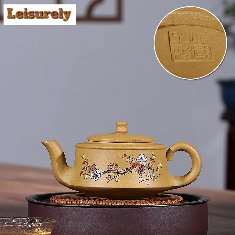 250ml Creative Yixing Purple Clay Teapots Handmade Plum Blossom Pot Raw Ore Gold Section Mud Kettle Zisha Tea Set Cafes Supplies