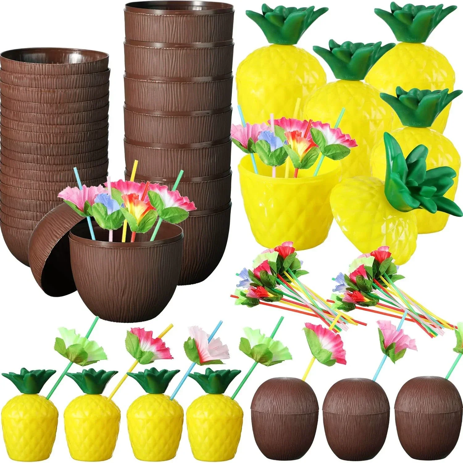 12 Pcs Tropical Pineapple Coconut Cups, Plastic Hawaii Party Cups, Luau  Bachelorette Party Supplies Beach Party Decorations - AliExpress 15
