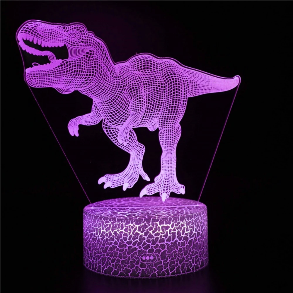 Nighdn 3D Dinosaur Night Light LED Illusion Lamp for Kids Room Bedside Table Decor Color Changing Birthday Gift for Boys Girls
