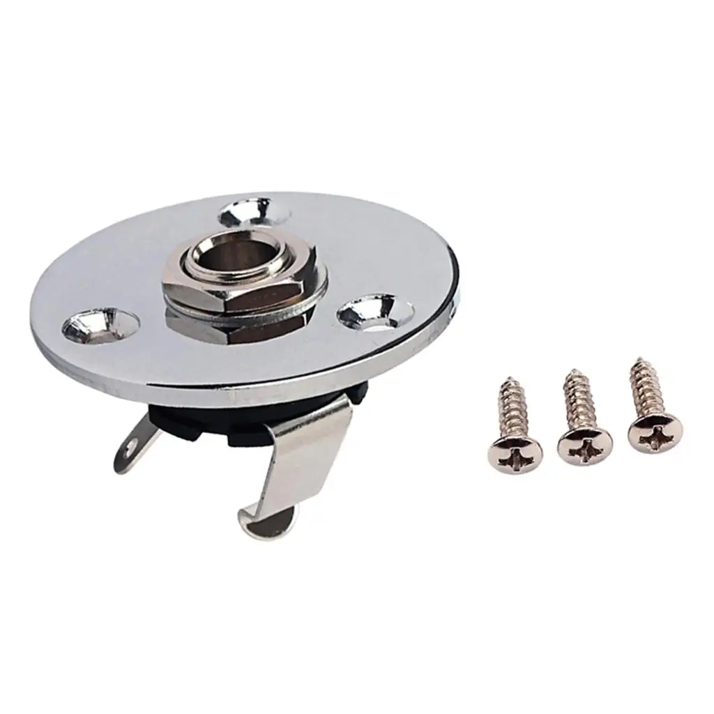 

1/4 Inch Output Jack Plate Screw Steel Copper Washer Set Round Socket Plug for Electric Guitar Bass Ukulele Parts