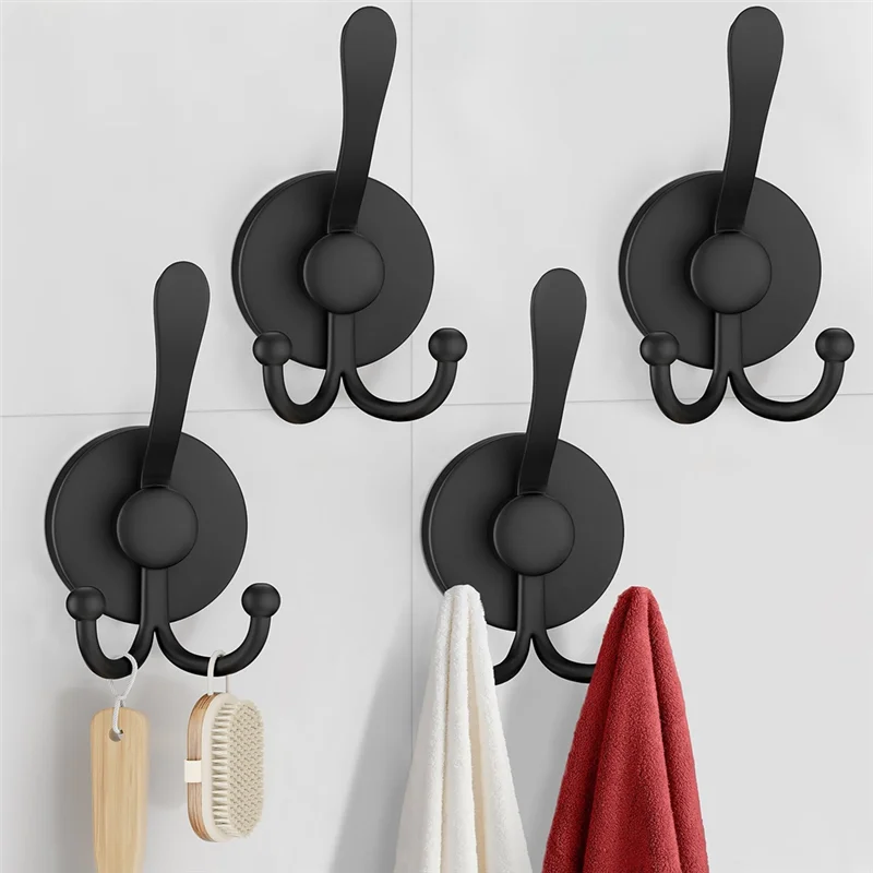

T99C-No Drill Suction Cup Shower Hooks, Vacuum Power Heavy Duty Towel Hooks For Bathroom Wall, For Inside Shower Use