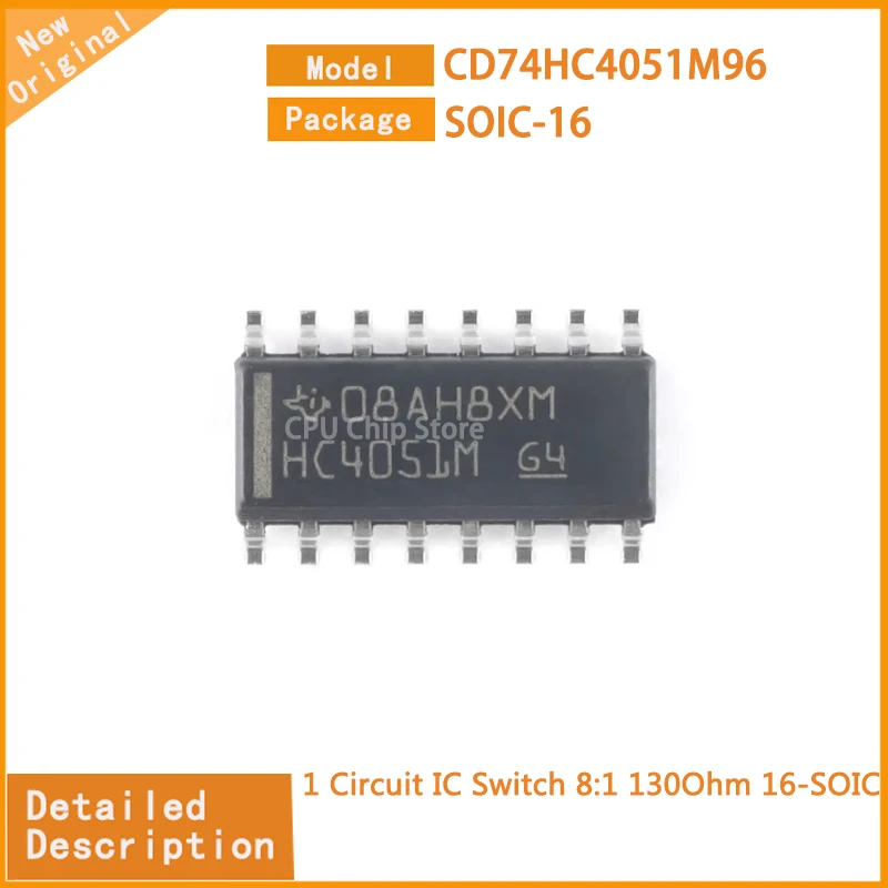 20Pcs/Lot  New Original  CD74HC4051M96 CD74HC4051  1 Circuit IC Switch 8:1 130Ohm 16-SOIC