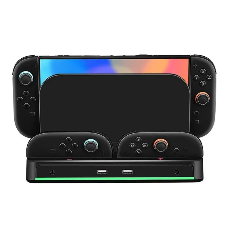 

[LXYA68Z!] For Switch 2 Console NS2 Storage Charging And Cooling Base With Left And Right Small Controller Charging Dock And RGB